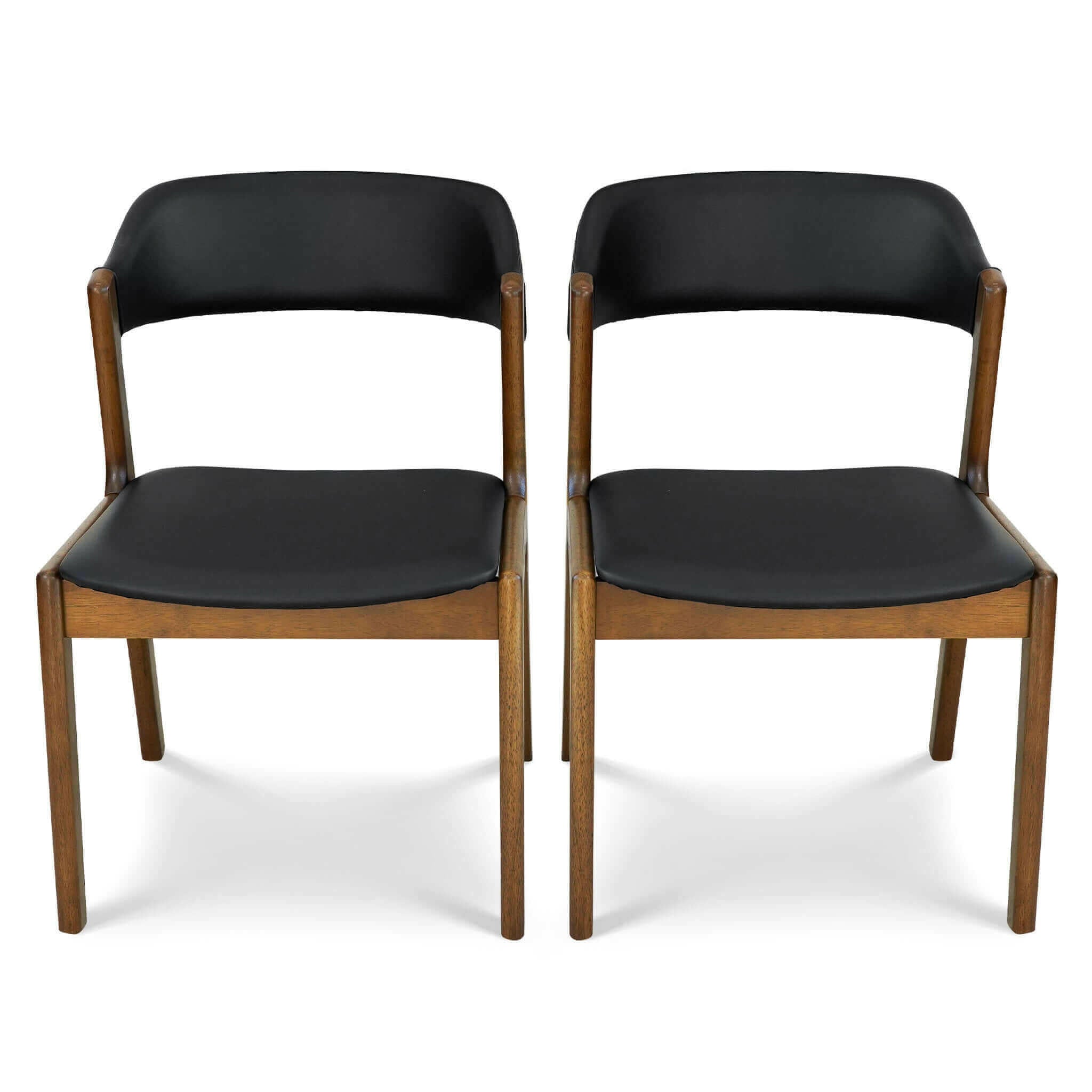 Enzo Black Leather Dining Chair (Set Of 2).