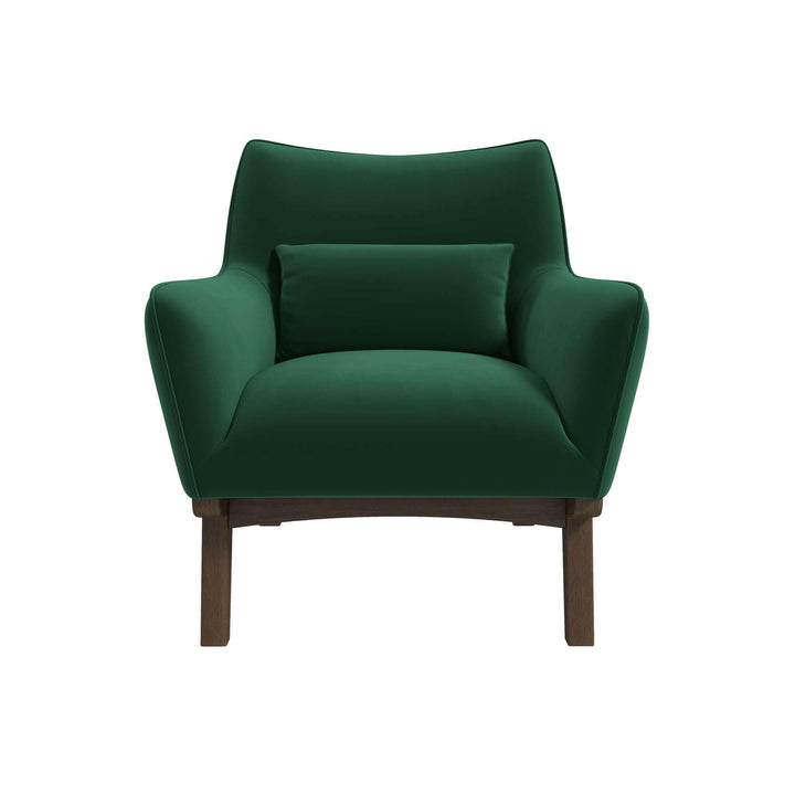 Brayden Mid Century Modern Dark Green Velvet Armchair.