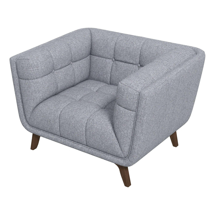 Addison Mid Century Modern Light Grey Fabric Lounge Chair.