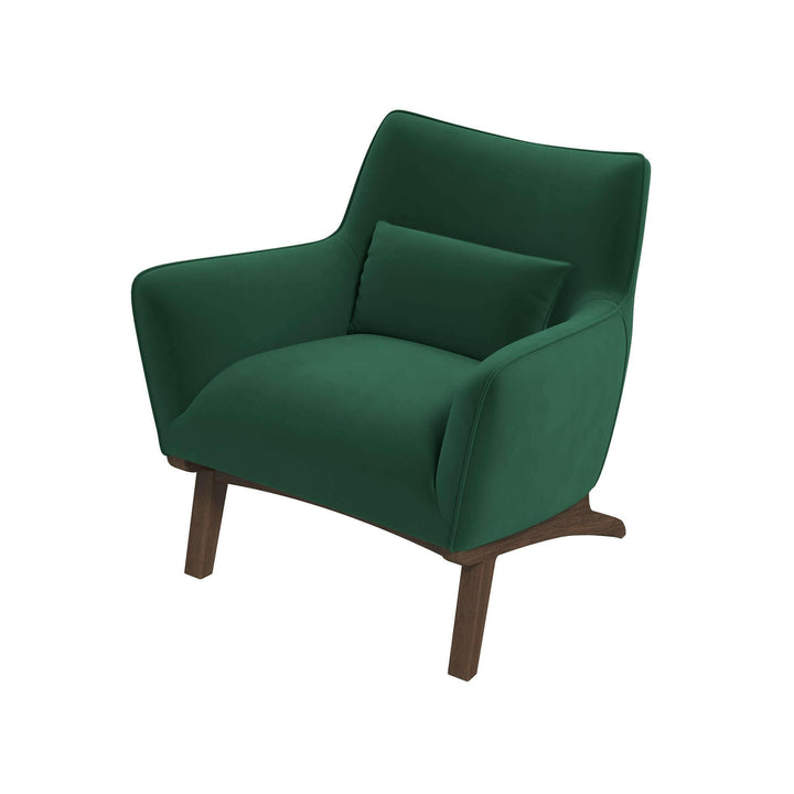 Brayden Mid Century Modern Dark Green Velvet Armchair.