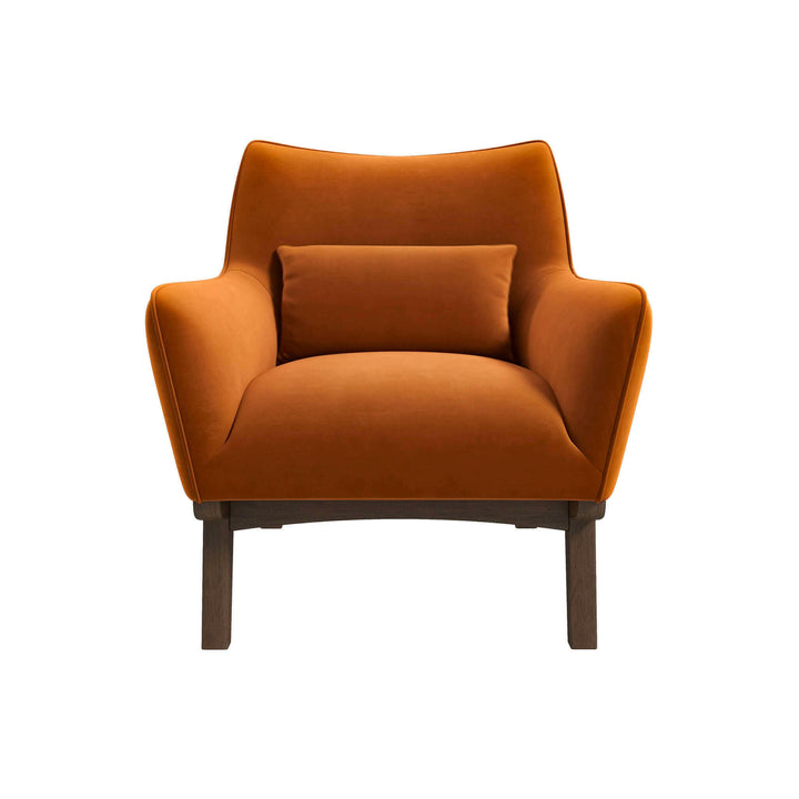 Brayden Mid Century Modern Burnt Orange Velvet Armchair.