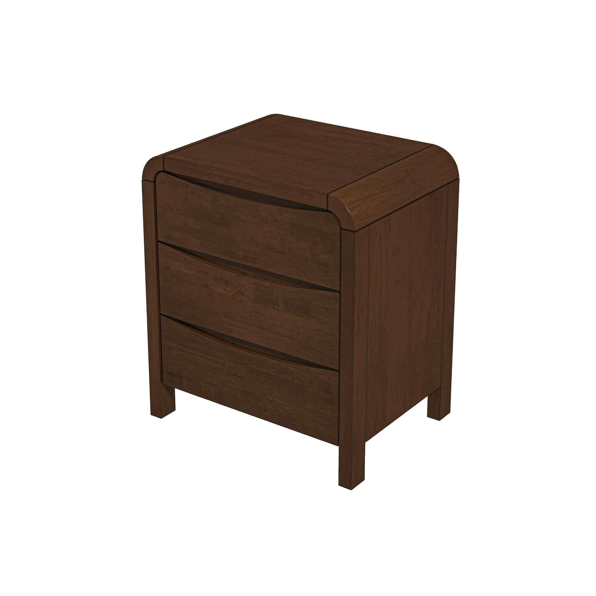 Lionel Mid Century Modern Solid Wood Nightstand 3-Drawer Bed Side Table.