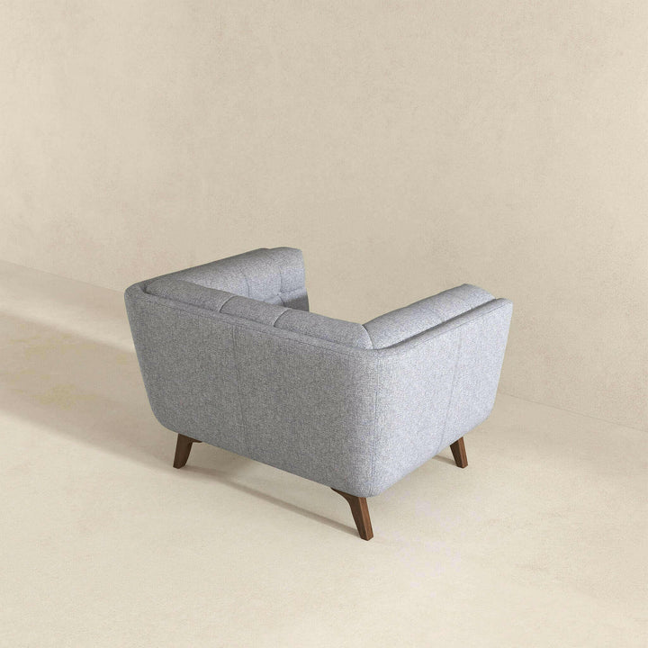 Addison Mid Century Modern Light Grey Fabric Lounge Chair.