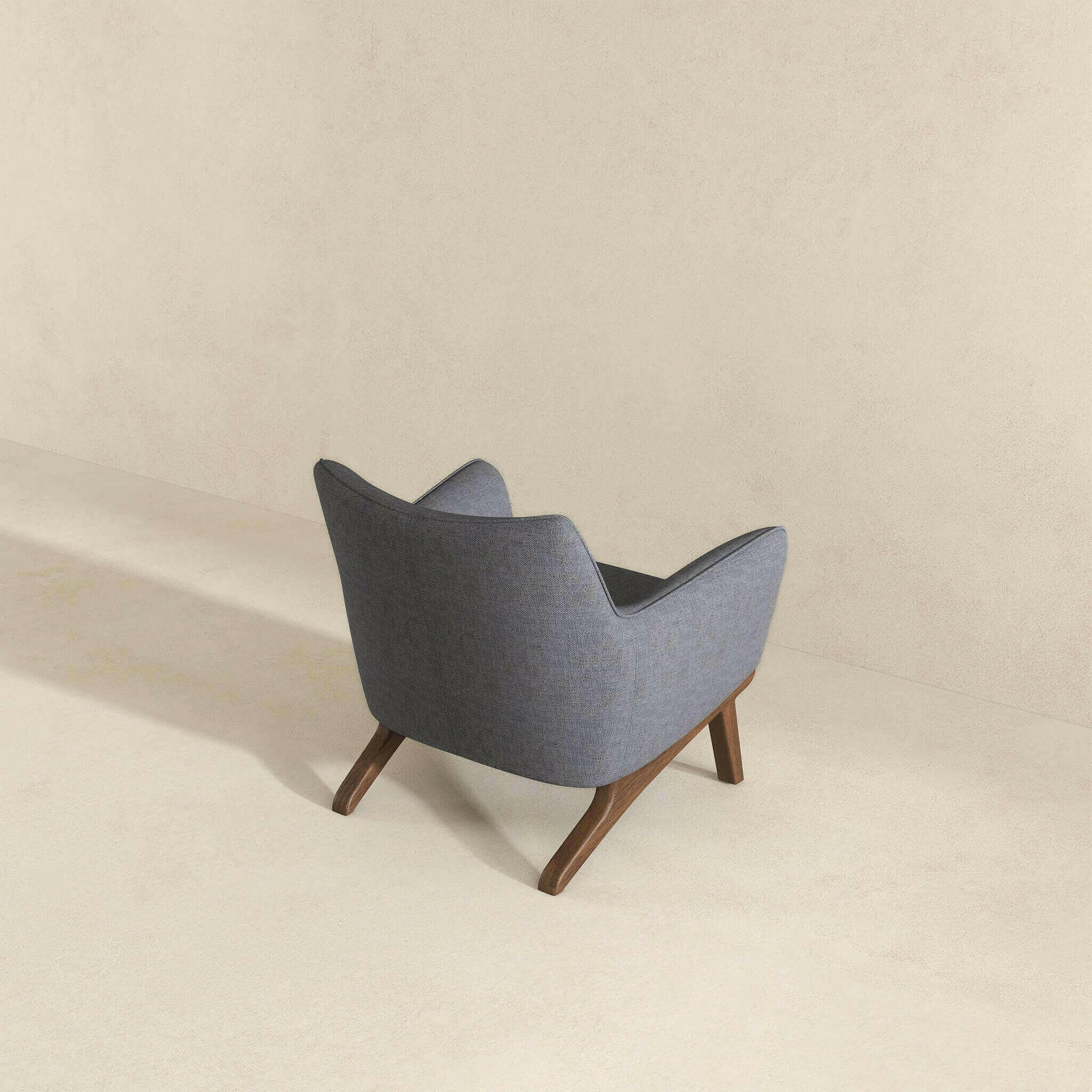 Brayden Mid Century Modern Sea Side Grey Linen Armchair.