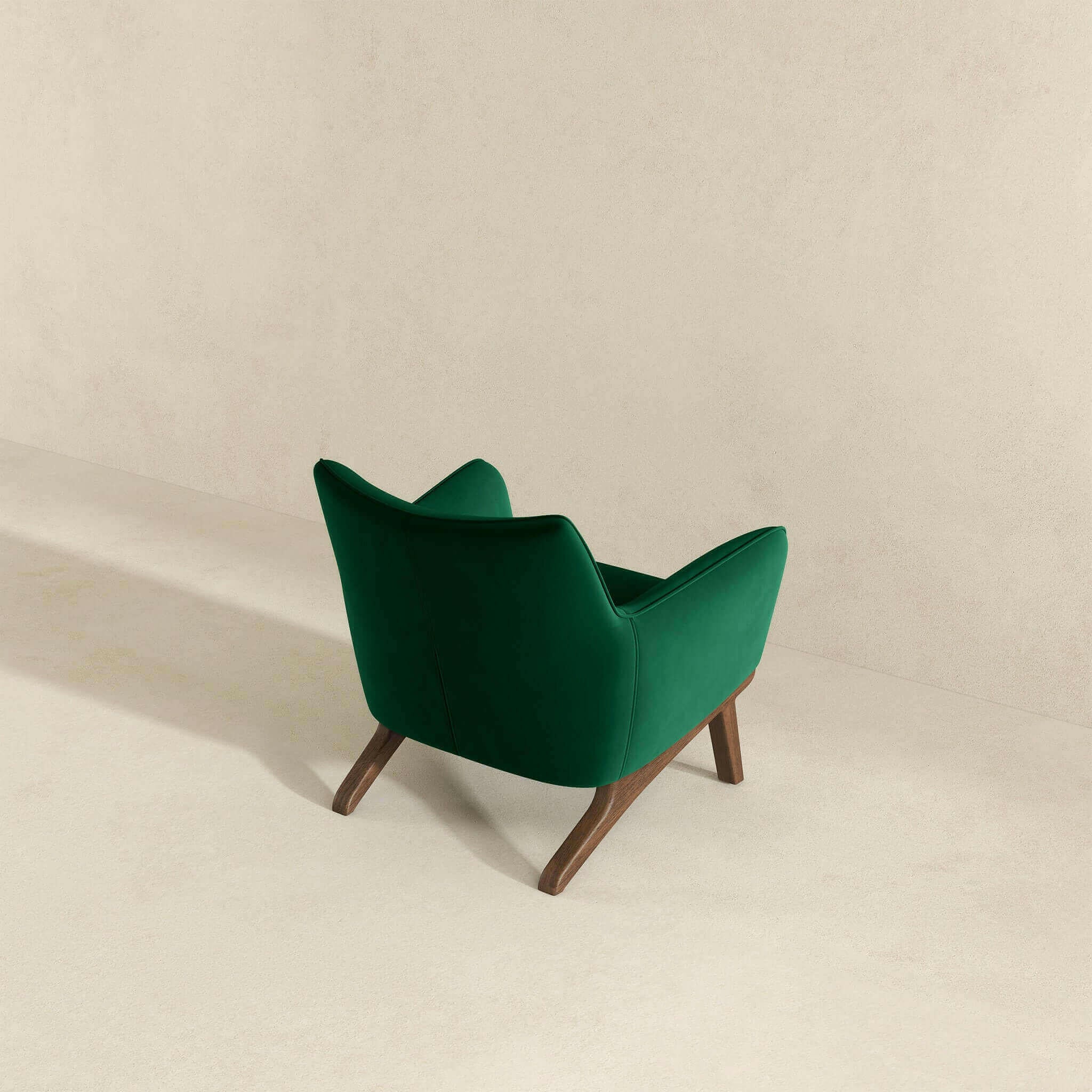 Brayden Mid Century Modern Dark Green Velvet Armchair.