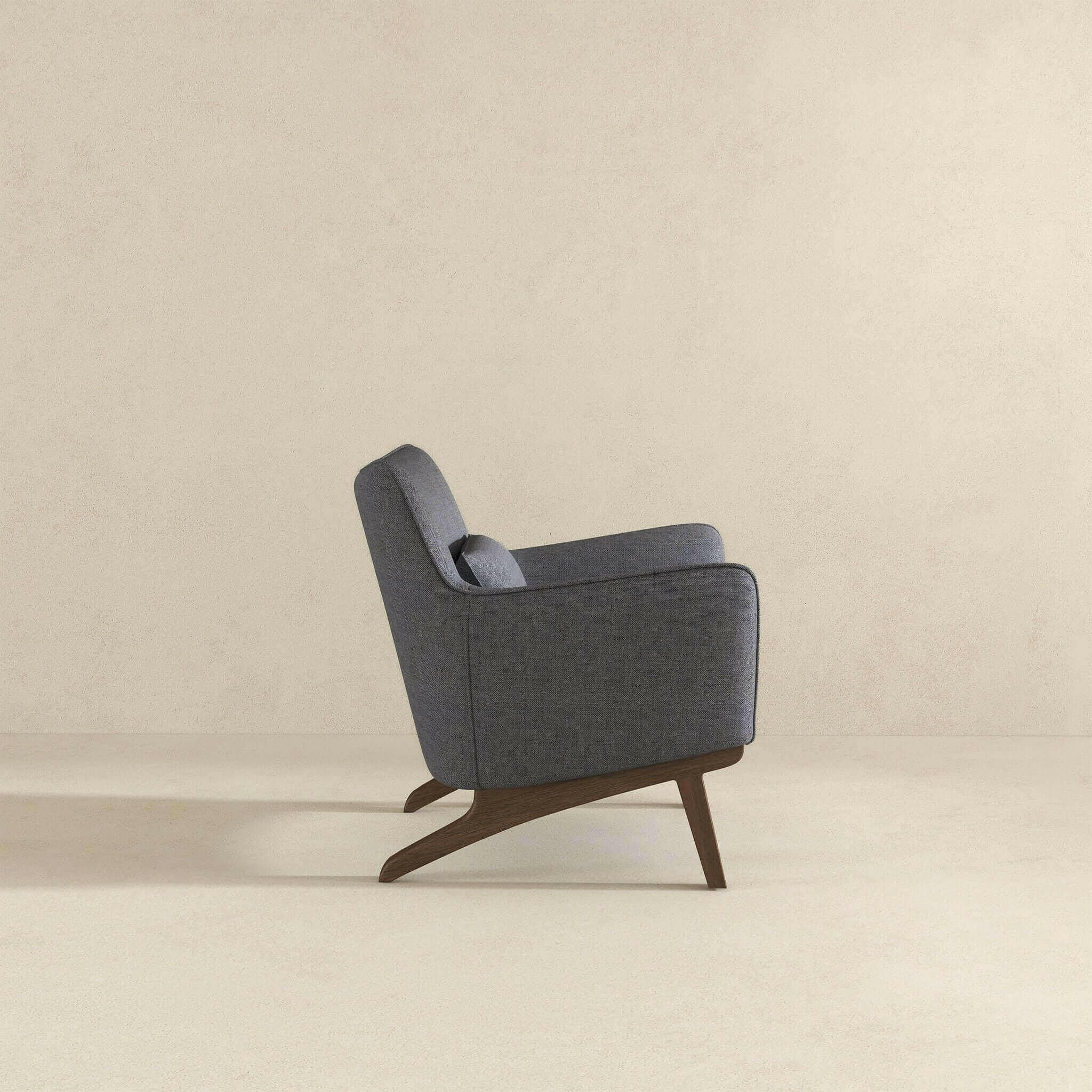 Brayden Mid Century Modern Sea Side Grey Linen Armchair.