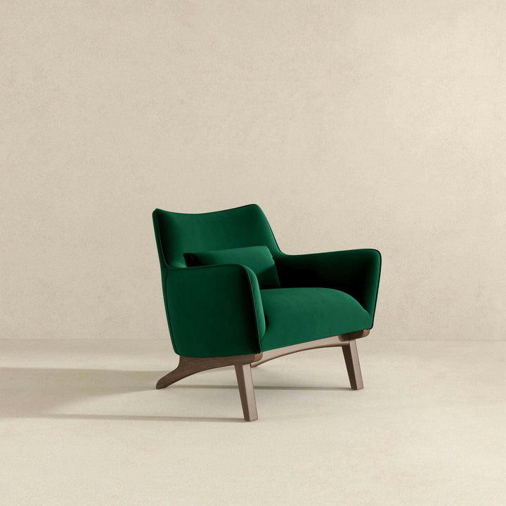 Brayden Mid Century Modern Dark Green Velvet Armchair.