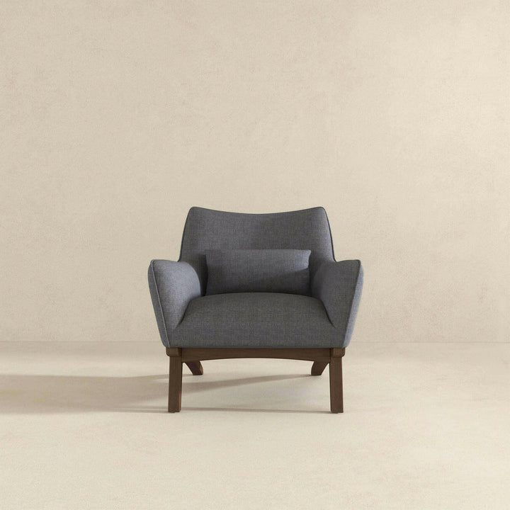 Brayden Mid Century Modern Sea Side Grey Linen Armchair.