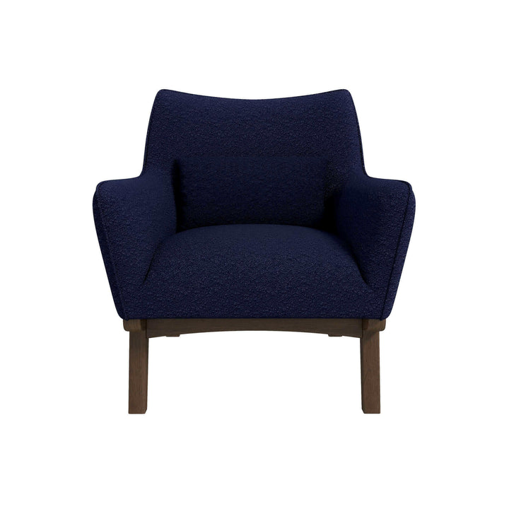 Brayden Mid Century Modern Dark Blue Boucle Armchair.