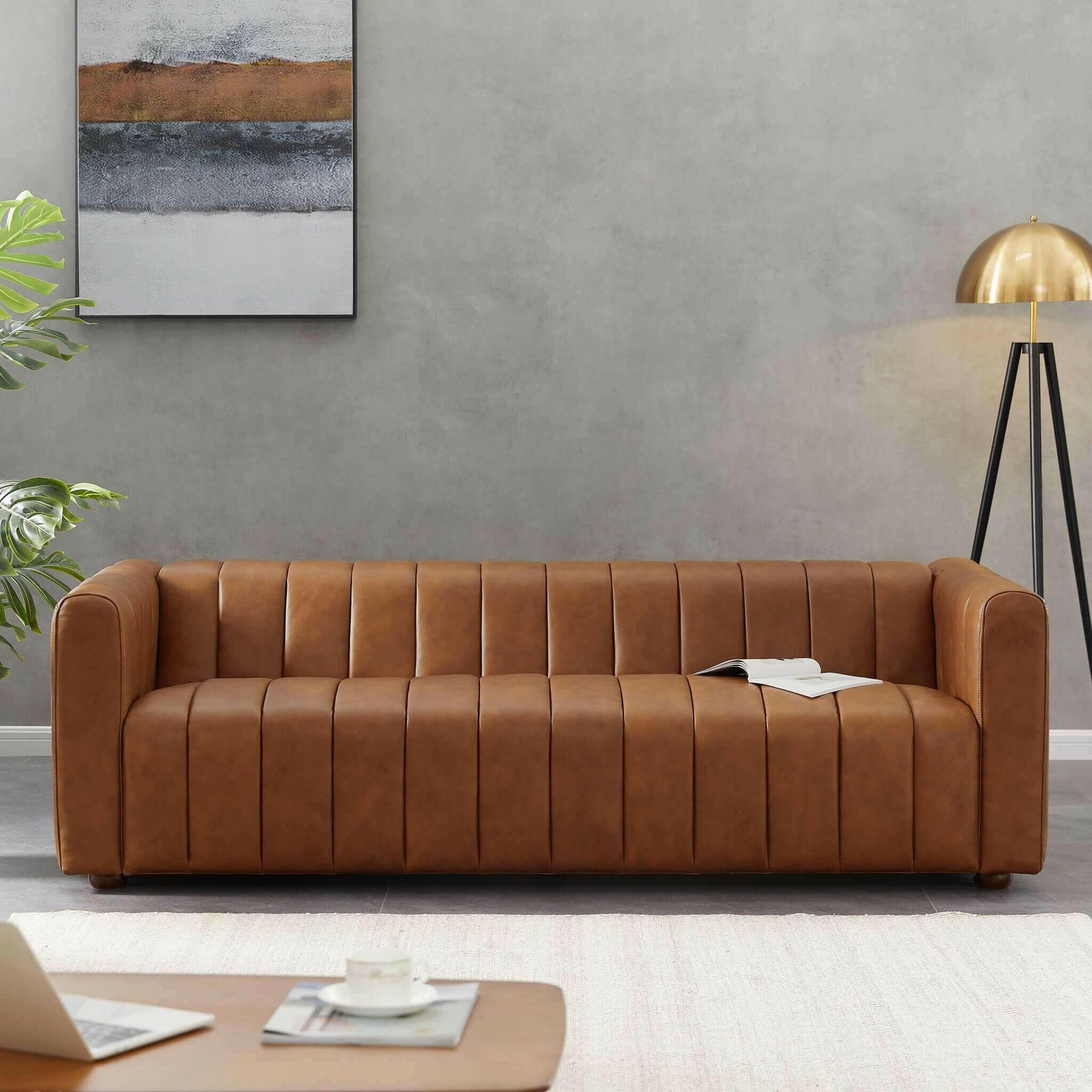 Elrosa Channel Tufted Sofa.