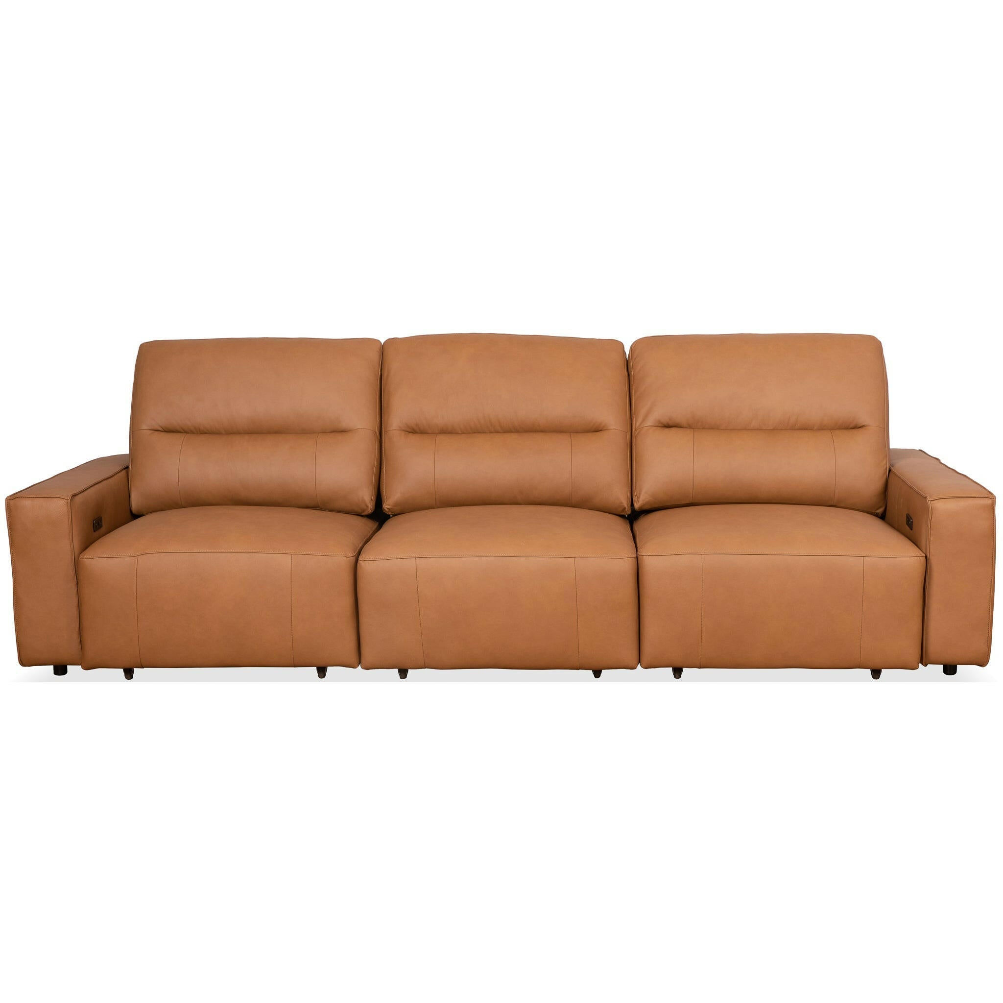 Grant Triple PWR Convertible Sofa - Cognac Leather.