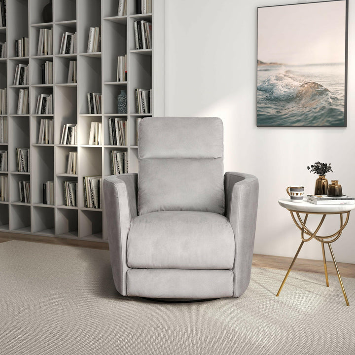 Lawson Swivel Glider Linen Recliner Chair - Latte.