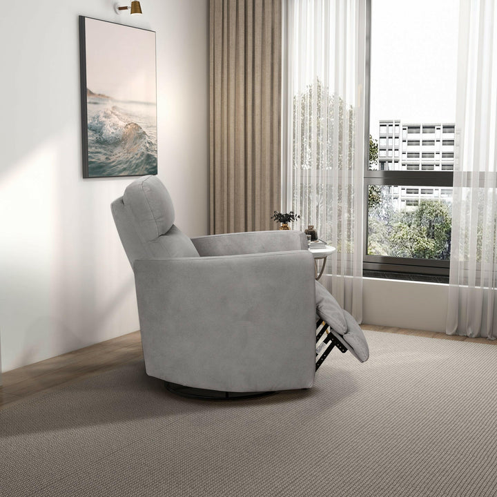 Lawson Swivel Glider Linen Recliner Chair - Latte.