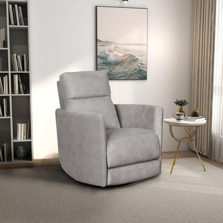 Lawson Swivel Glider Linen Recliner Chair - Latte.