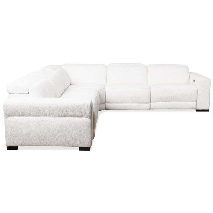 Yohan Reclining Sectional Sofa - White Boucle.