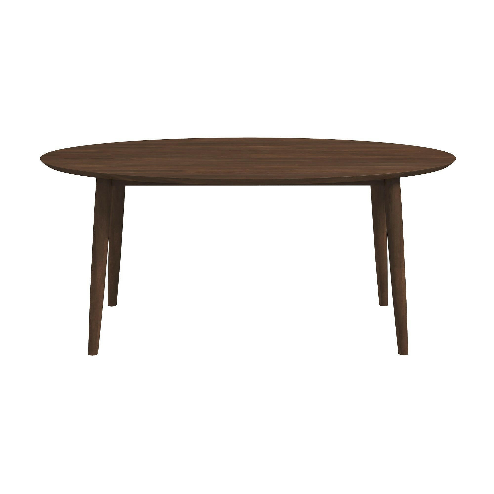 Ada Mid Century Modern Style Solid Wood Walnut Oval Dining Table.