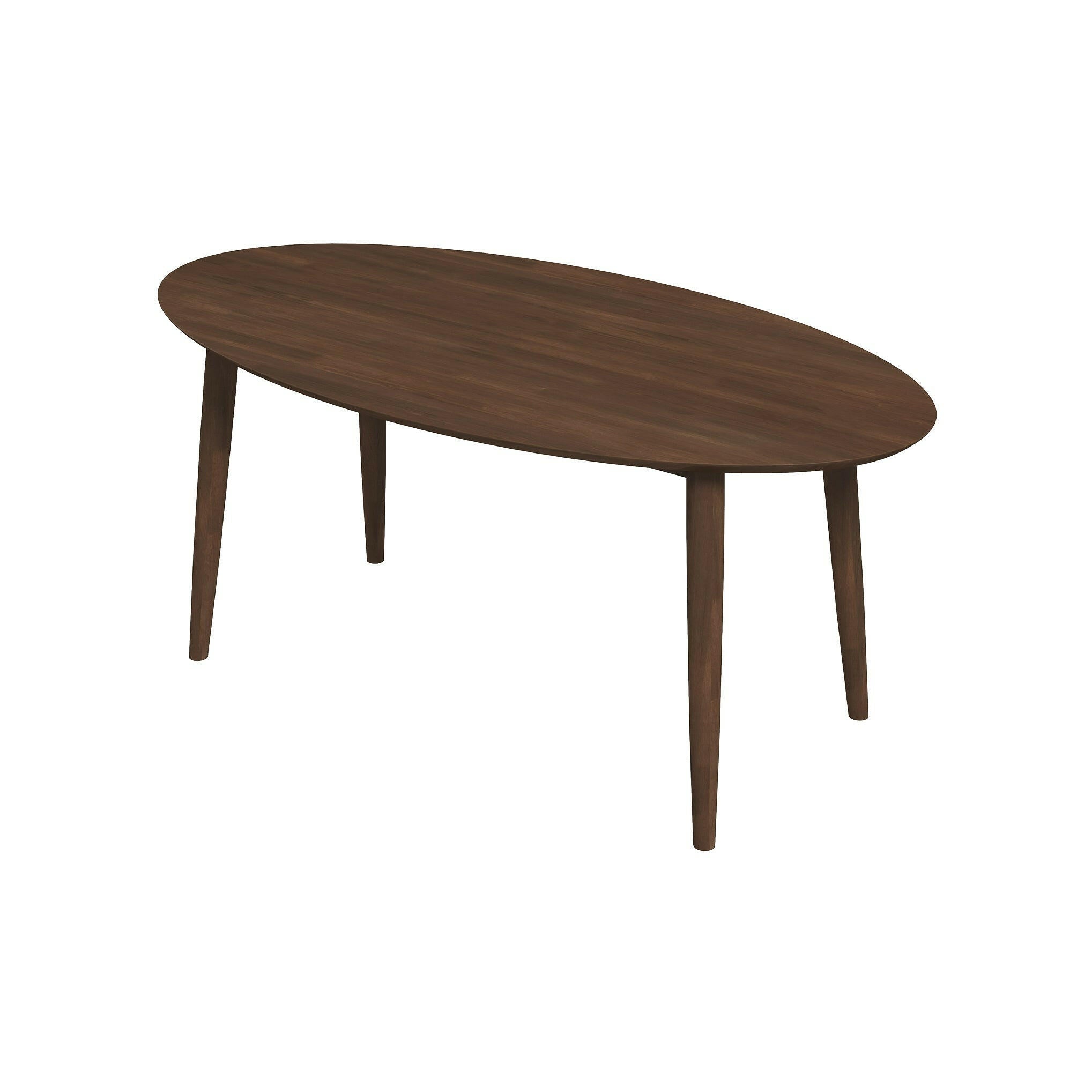 Ada Mid Century Modern Style Solid Wood Walnut Oval Dining Table.