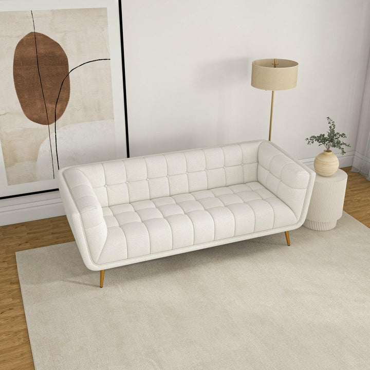 Addison Sofa (Large - Beige Boucle with Metal Feet).