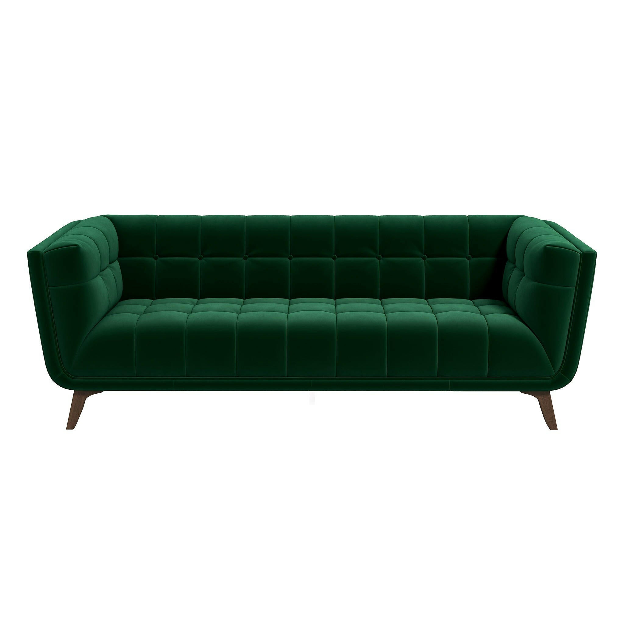 Addison Large Green Velvet Sofa.