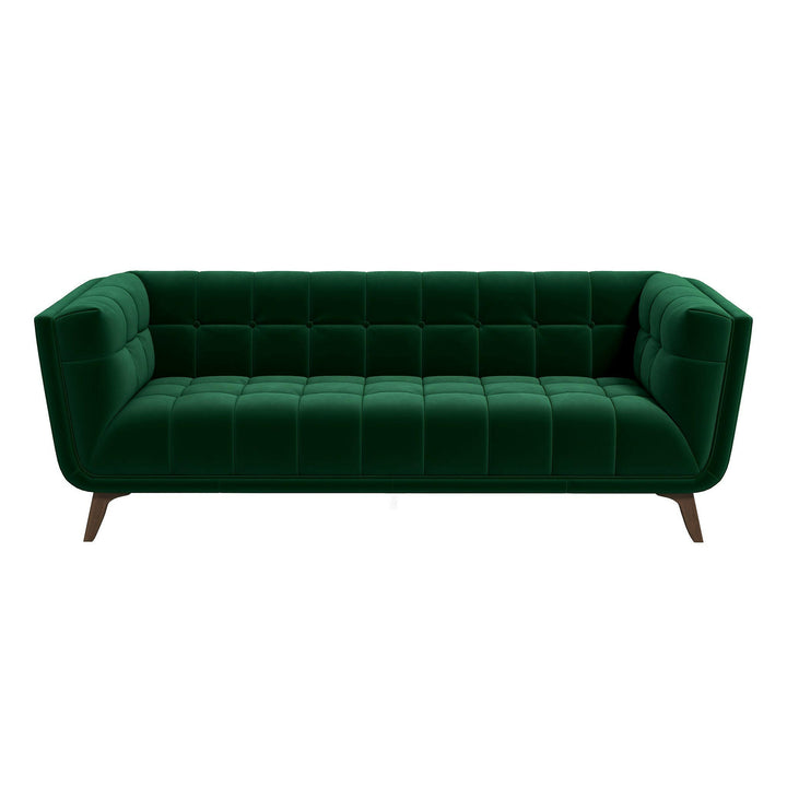 Addison Large Green Velvet Sofa.