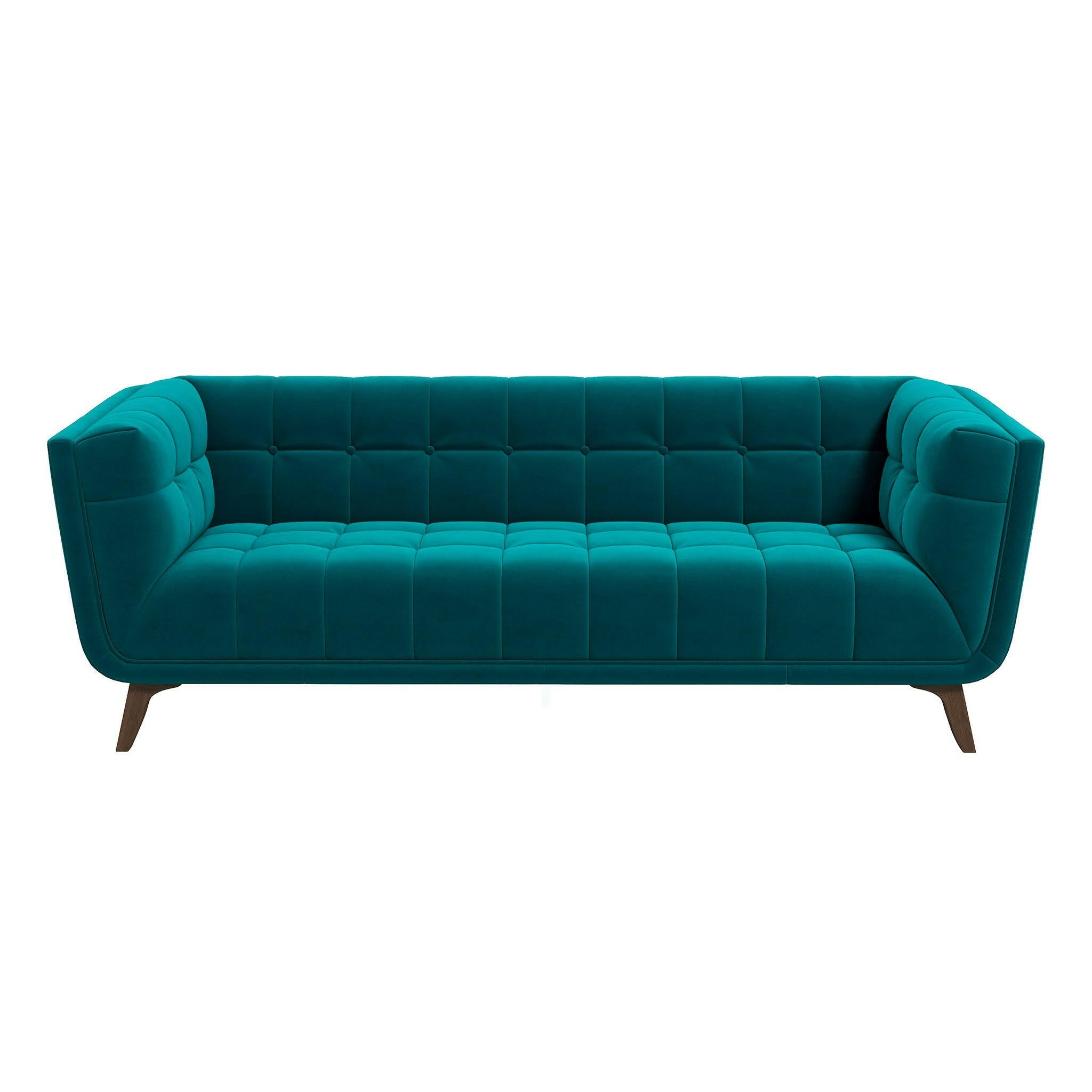 Addison Large Teal Velvet Sofa.