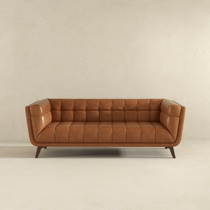 Addison Leather Sofa (84" Cognac).