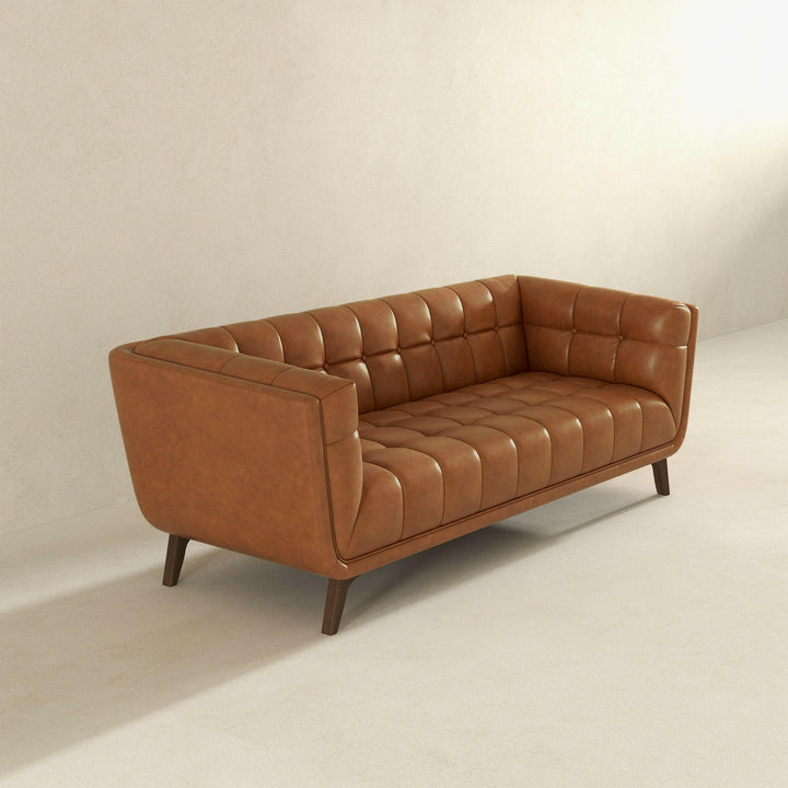 Addison Leather Sofa (84" Cognac).