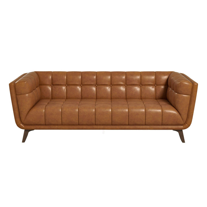 Addison Leather Sofa (84" Cognac).