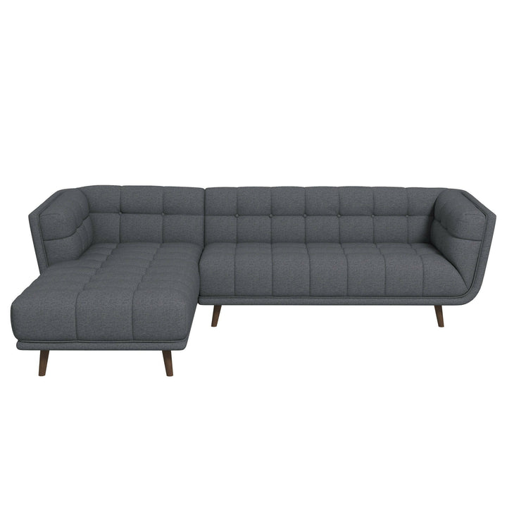 Addison Left Sectional Ash Grey Fabric Sofa.