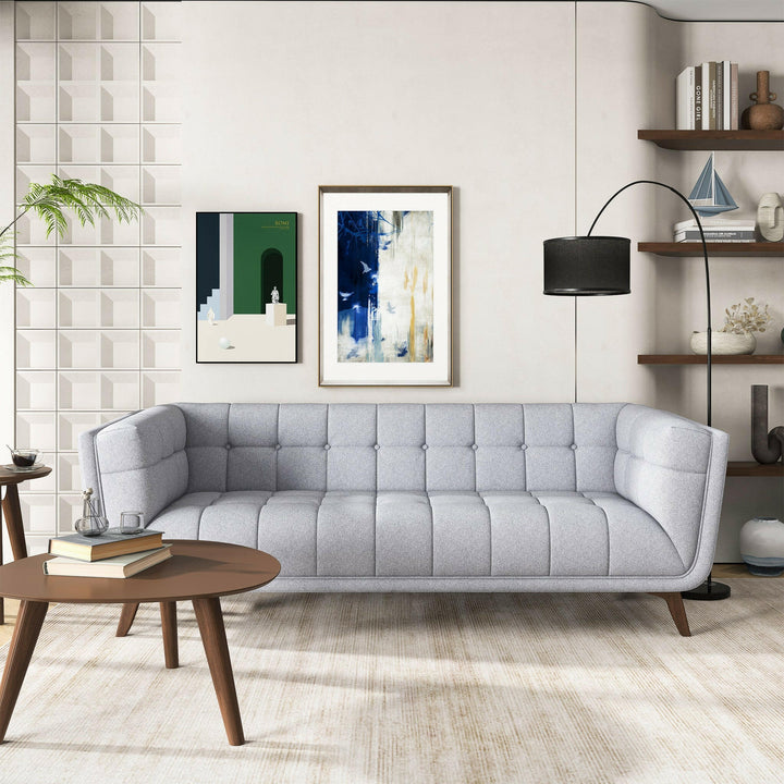 Addison Large Light Gray Fabric Sofa.