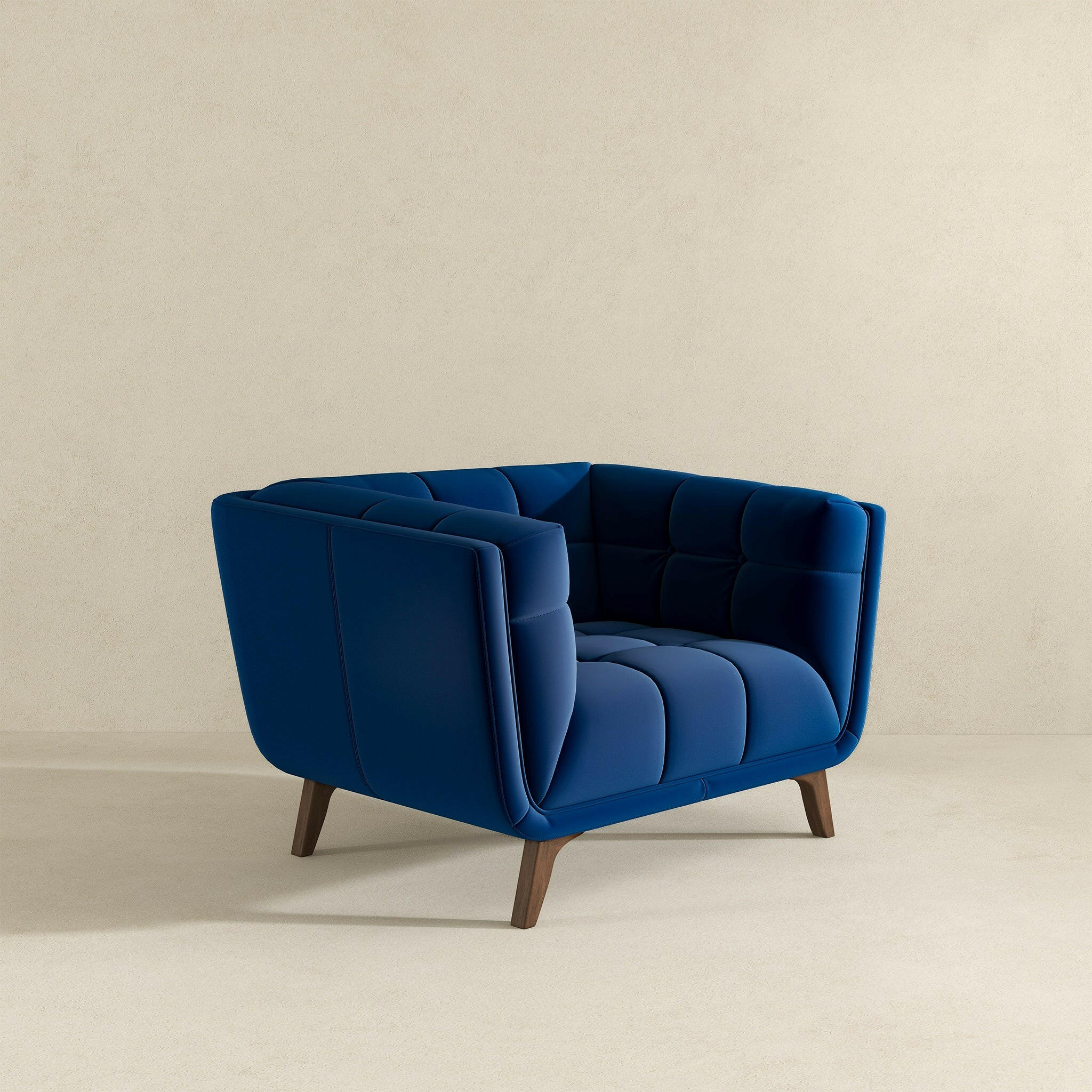 Addison Dark Blue Velvet Lounge Chair.