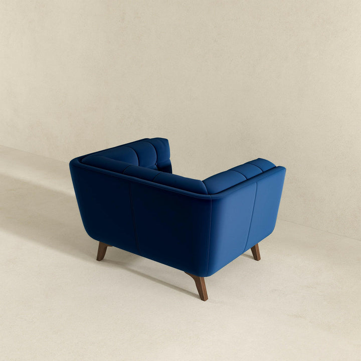 Addison Dark Blue Velvet Lounge Chair.