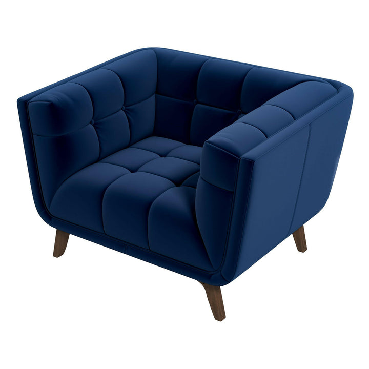 Addison Dark Blue Velvet Lounge Chair.