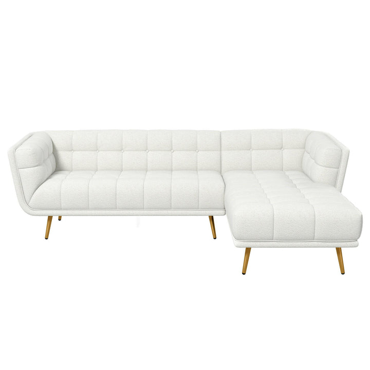 Addison Right Sectional Cream Boucle Sofa.