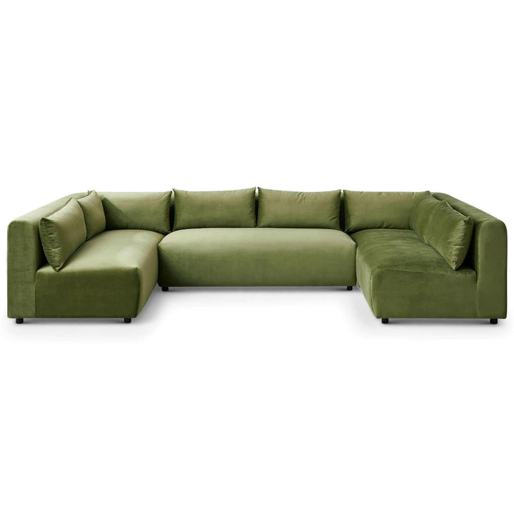 Aleny Green Velvet Modular Corner Sofa.