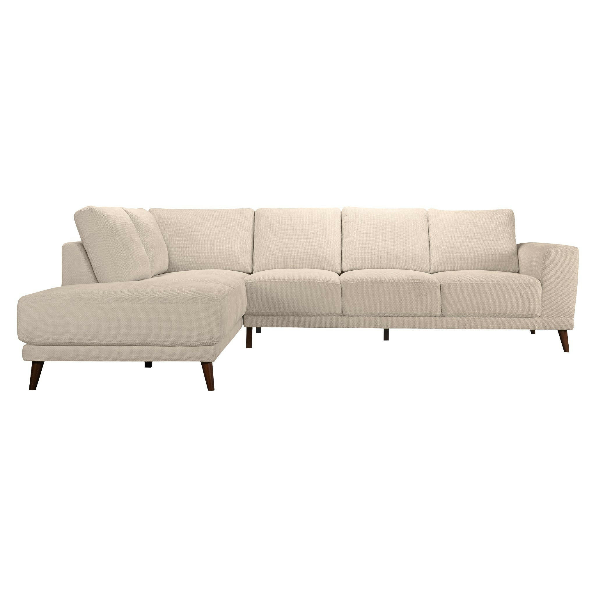 Amara Left Sectional Cream Fabric Sofa.