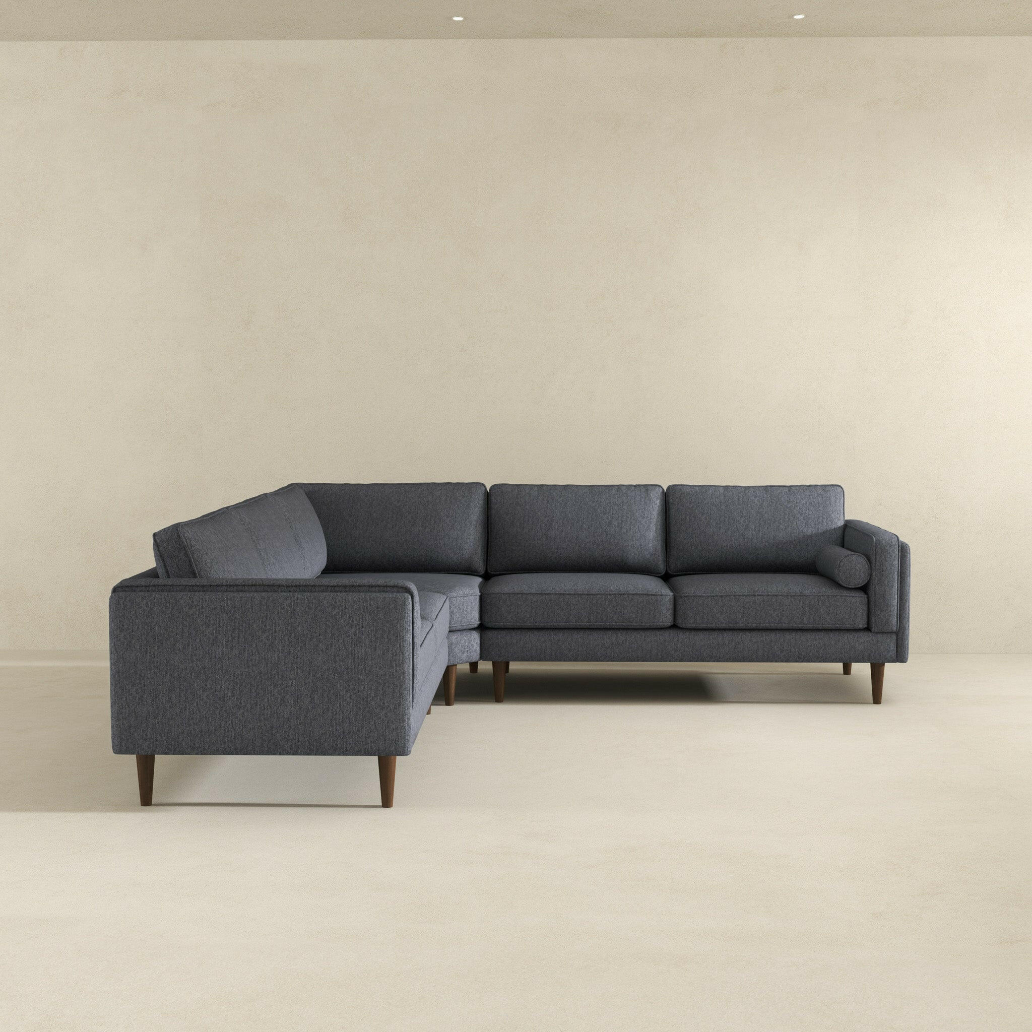 Amber Grey Fabric Sectional Corner Sofa.