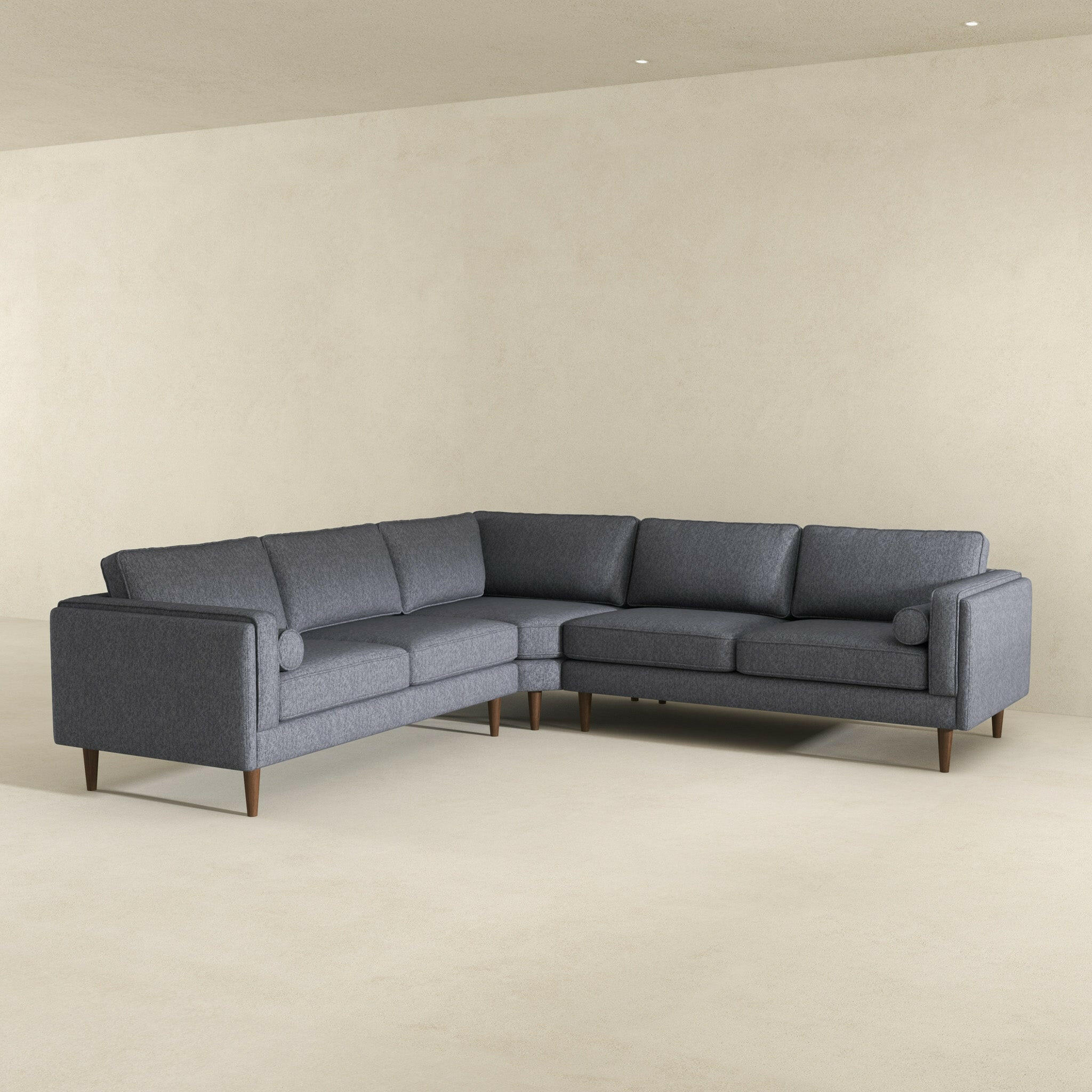 Amber Grey Fabric Sectional Corner Sofa.