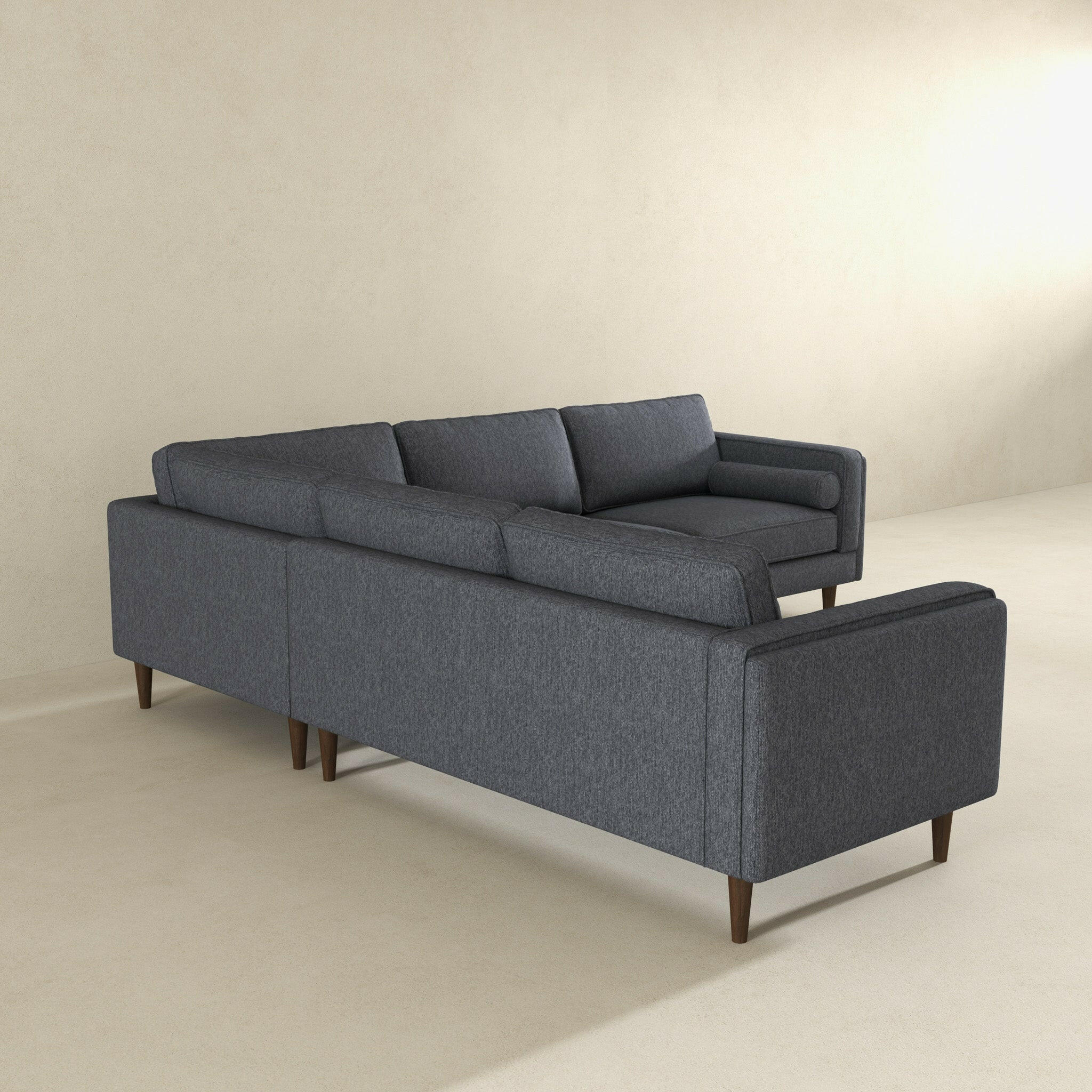 Amber Grey Fabric Sectional Corner Sofa.