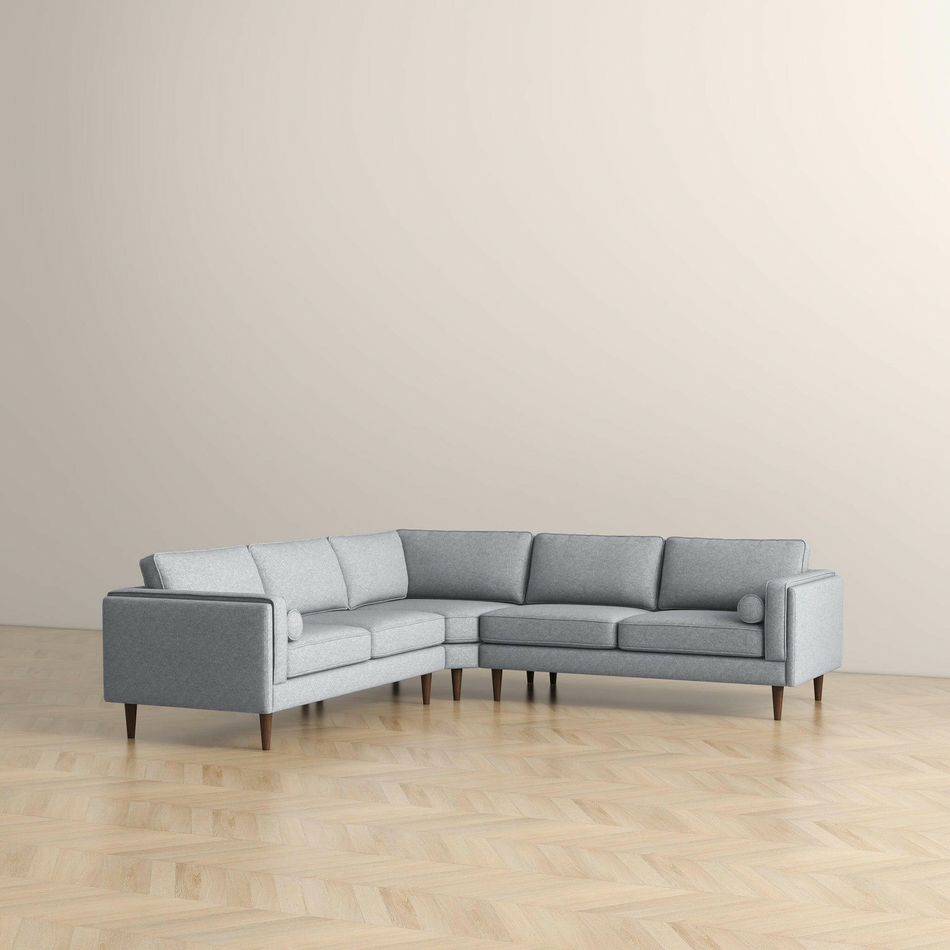 Amber Light Grey Corner Sectional Sofa.