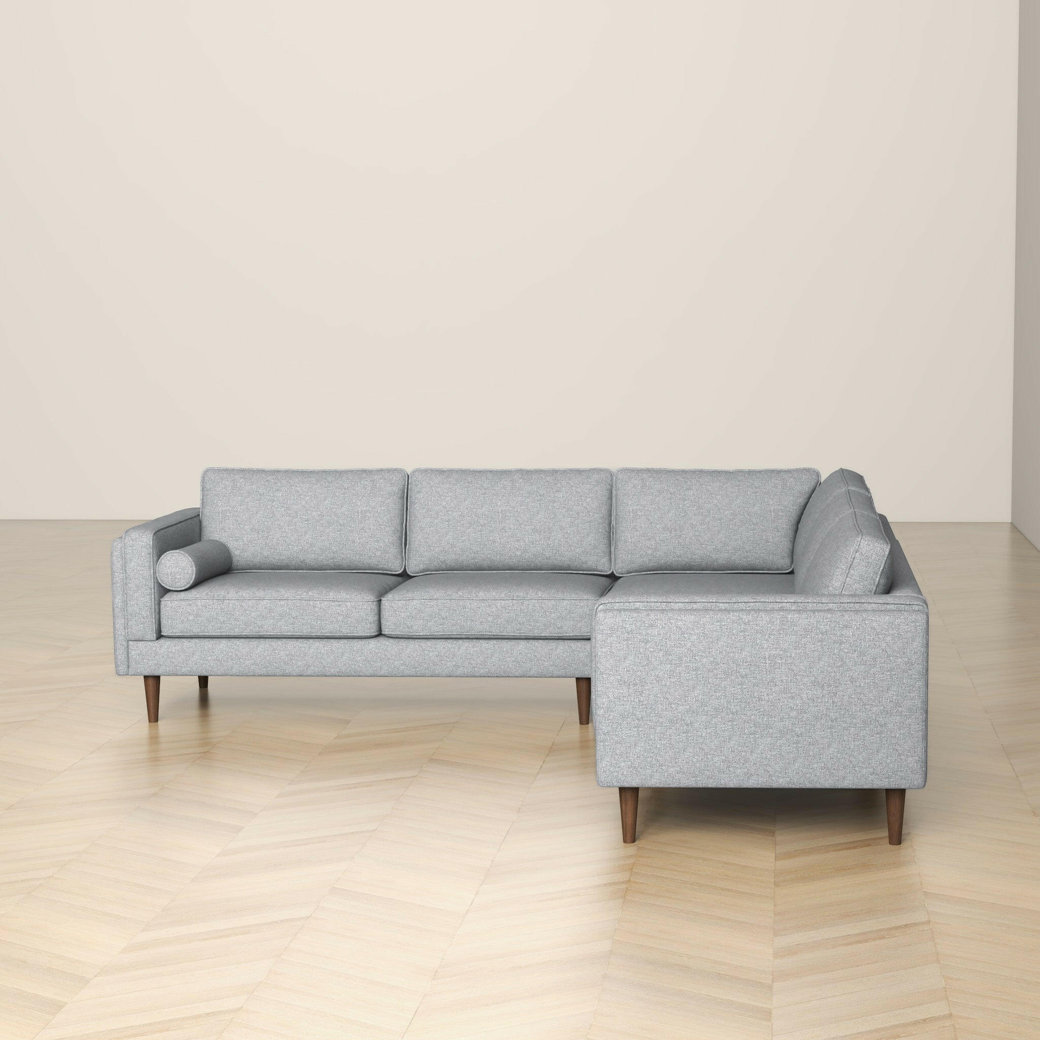 Amber Light Grey Corner Sectional Sofa.