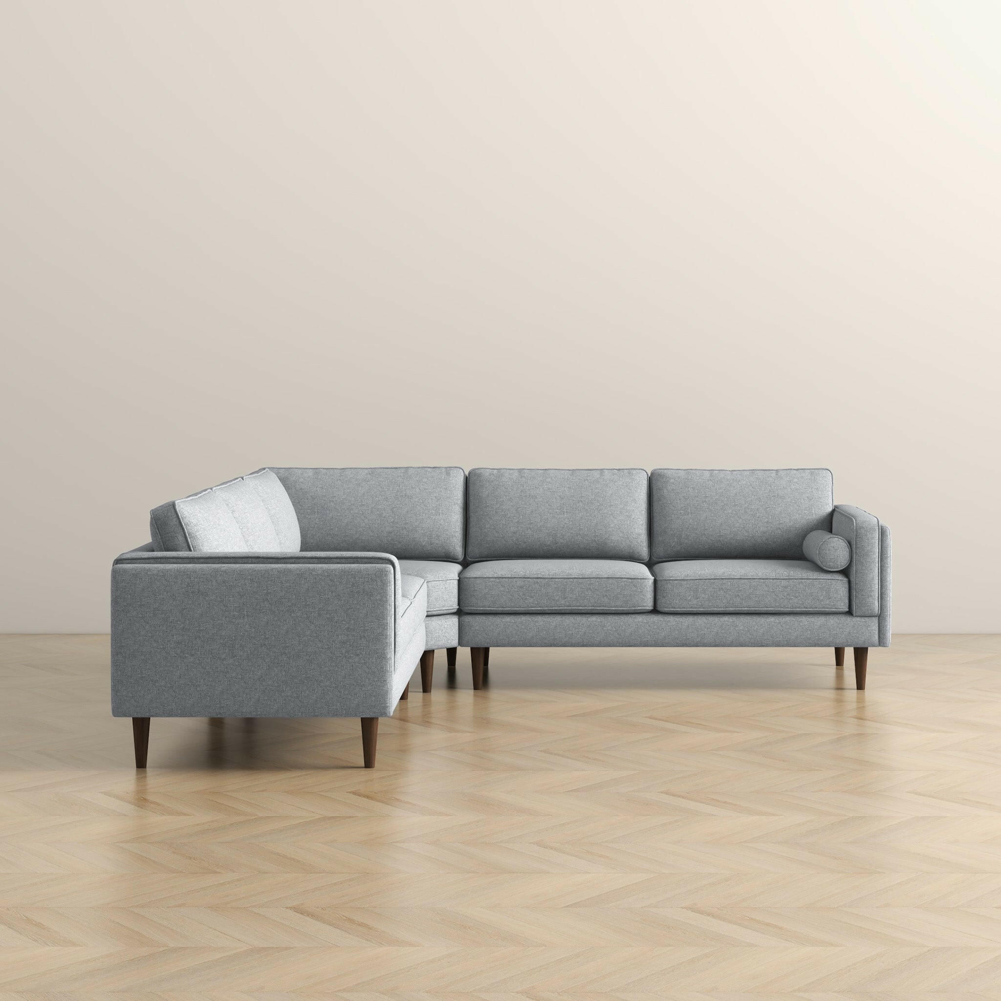 Amber Light Grey Corner Sectional Sofa.