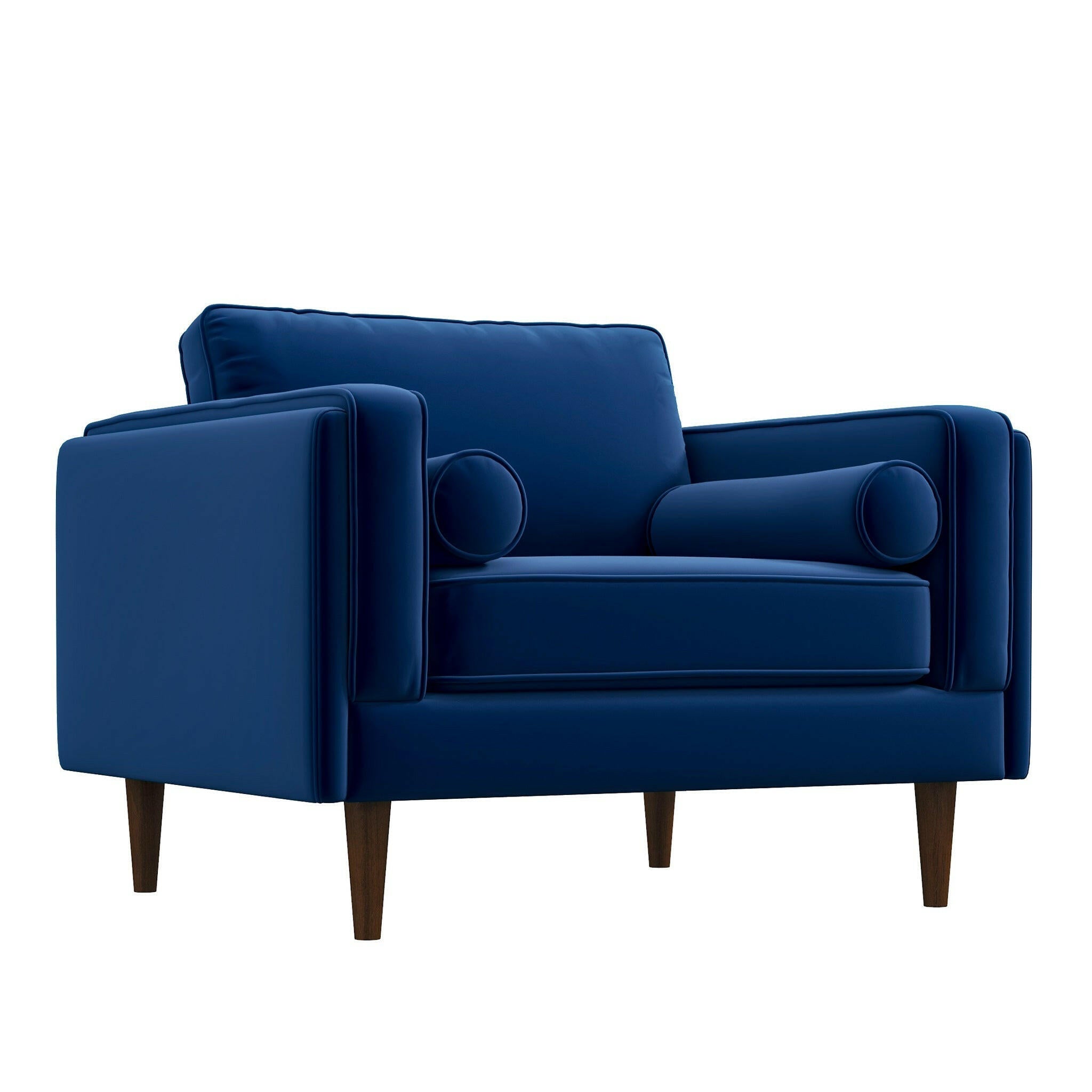 Amber Lounge Chair (Navy Blue Velvet).