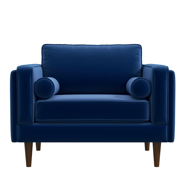 Amber Lounge Chair (Navy Blue Velvet).