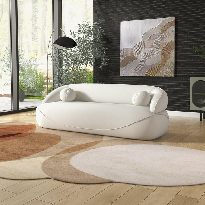 Andrew Beige Boucle Sofa.