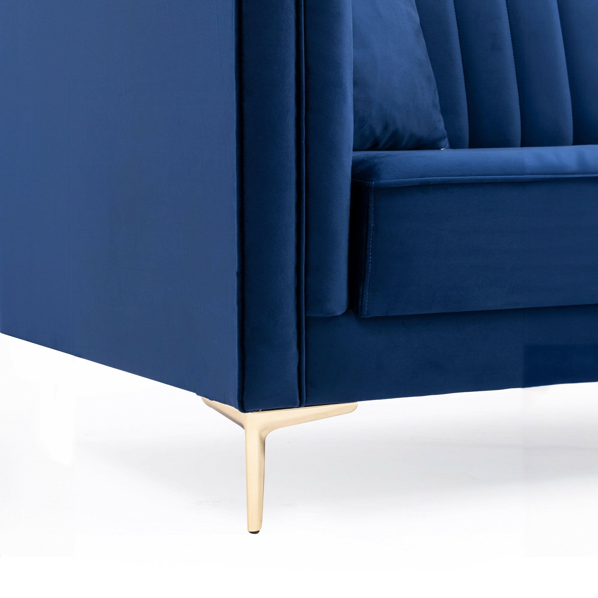 Angelina Sofa 91" (Dark Blue Velvet).