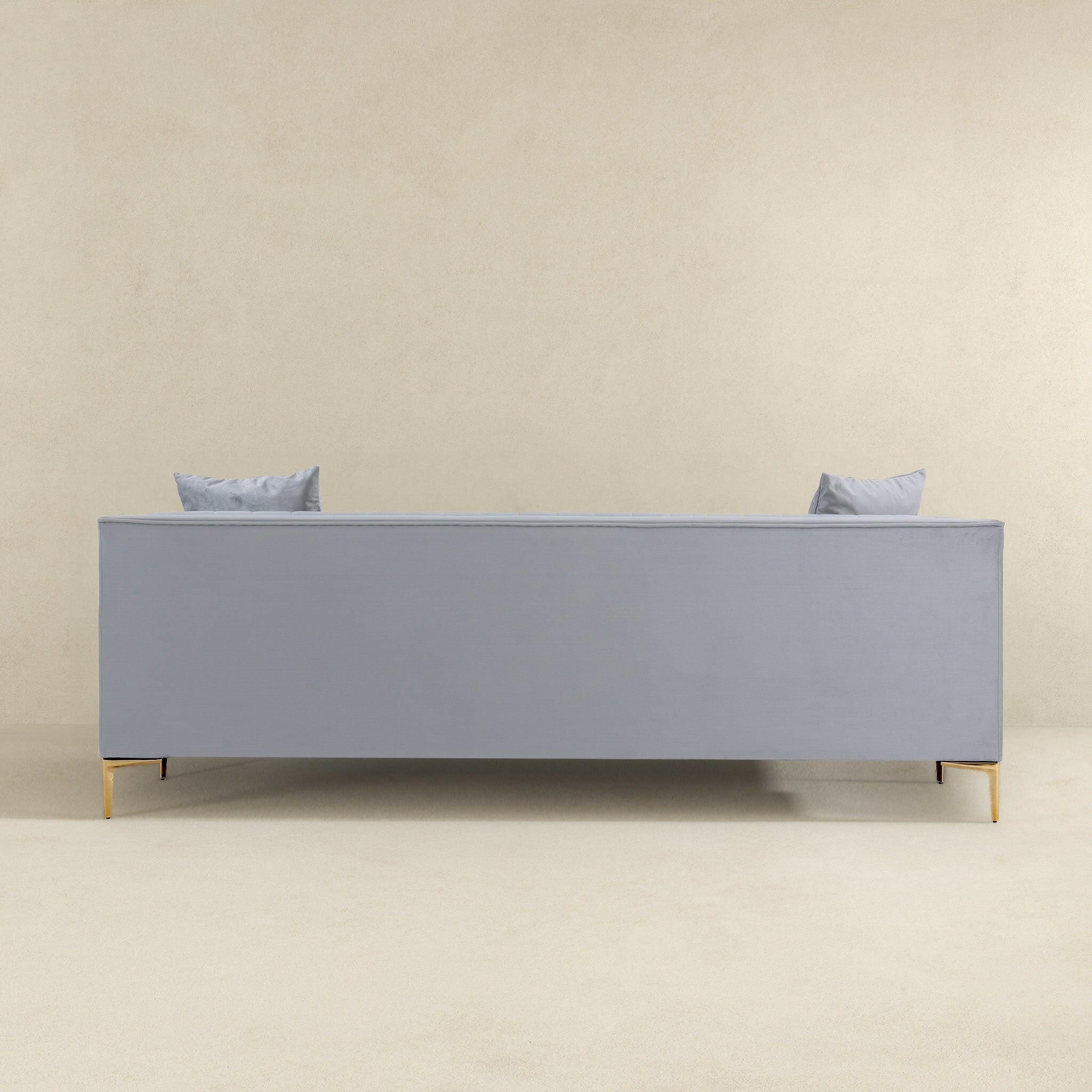 Angelina Sofa 91" (Light Grey Velvet).