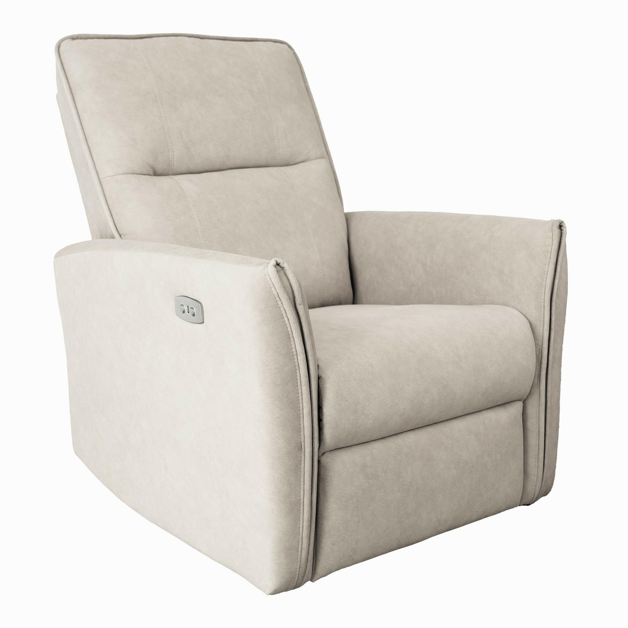 Asheville Cream Suede Recliner Chair.