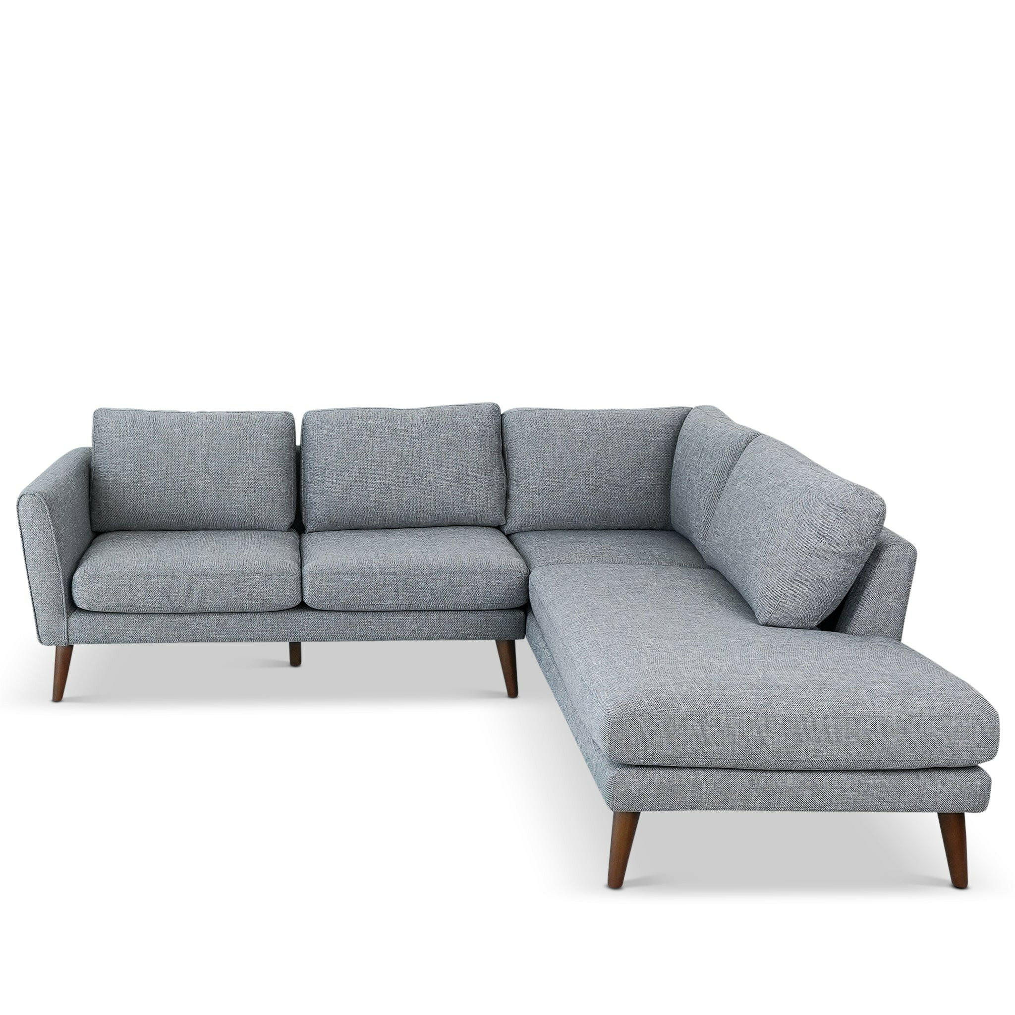 Benson Grey Fabric Sectional Sofa (Right Facing) Chaise.