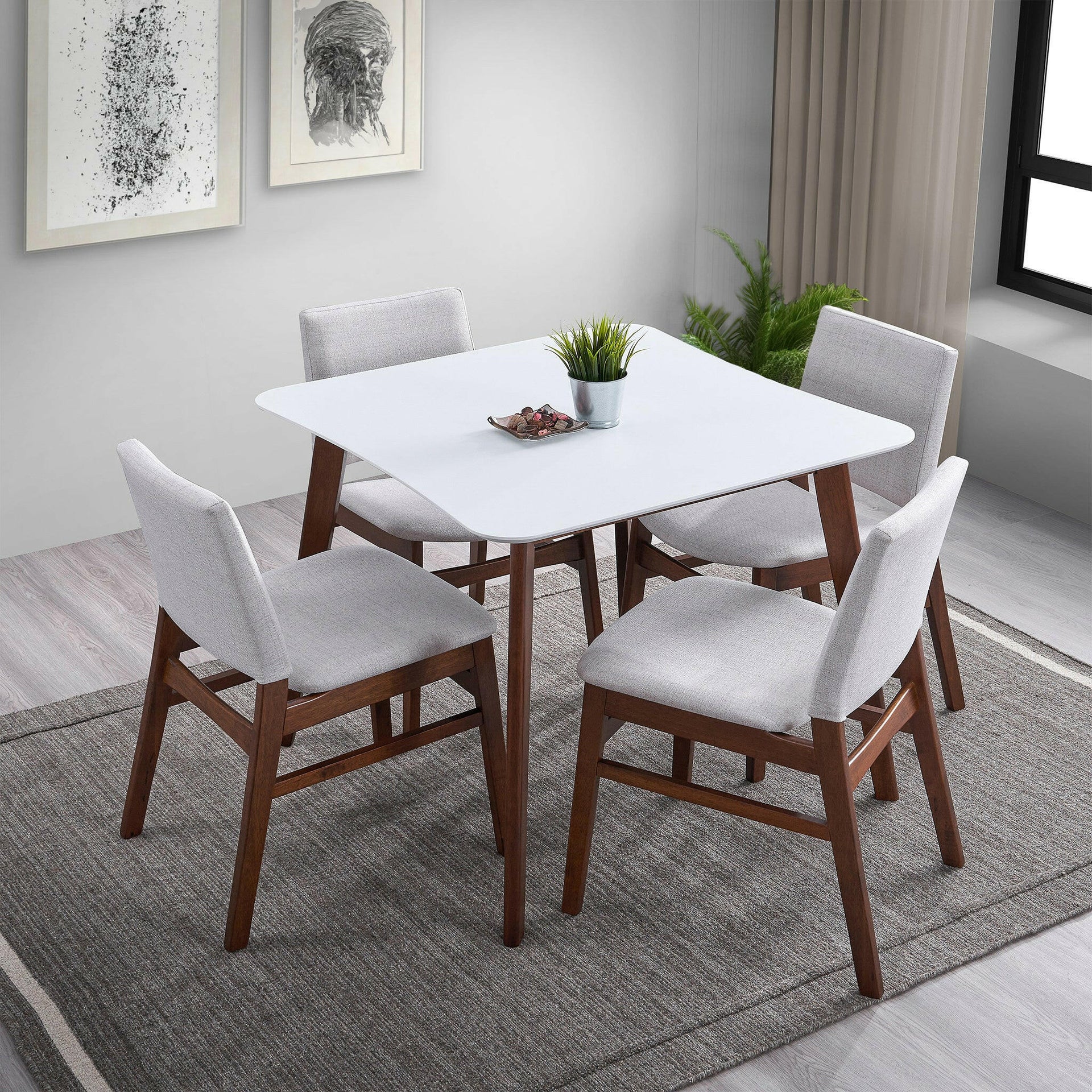 Benton Modern White Top Dining Table.